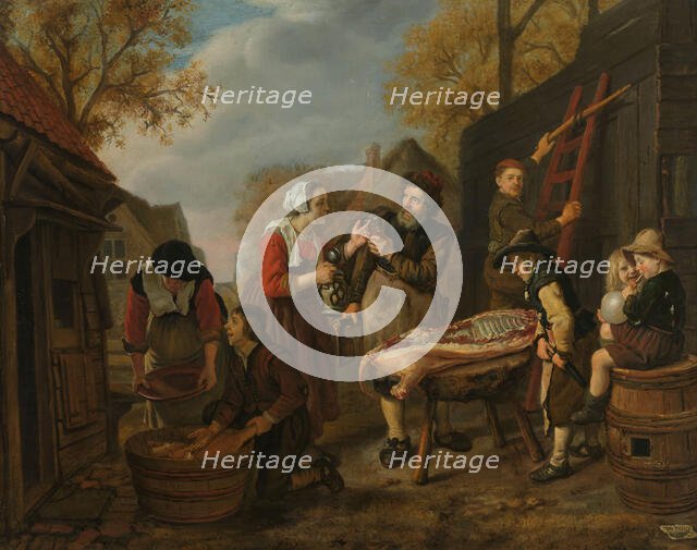 Butchering a Pig, 1648. Creator: Jan Victors.