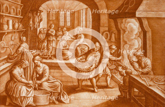 The Story of Mary and Martha, illustration from the Bible. Creator: Mattaus II Merian (1621-87).