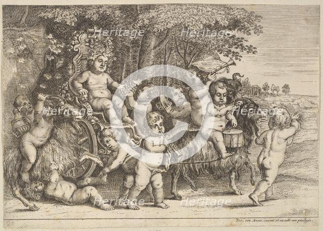 Eleven Boys and Three Goats, 1625-77. Creator: Wenceslaus Hollar.