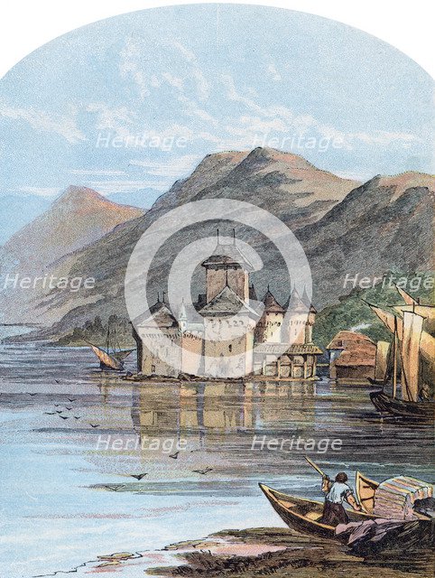 The Chillon Castle, Lake Geneva, Switzerland, 1864. Artist: Unknown