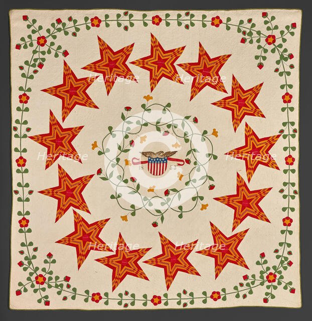 Quilt (Stars And Eagle), 1853. Creator: Unknown.