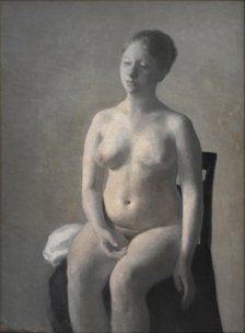 Seated Female Nude , 1889. Creator: Hammershøi, Vilhelm (1864-1916).