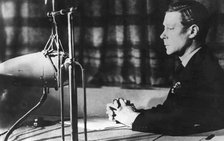 Edward VIII giving his abdication broadcast to the nation and the Empire, 11th December 1936. Artist: Unknown