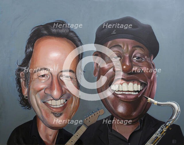 Bruce Springsteen and Clarence Clemons. Creator: Dan Springer.