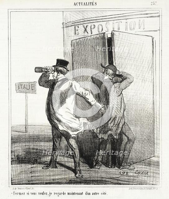 Fermez (l'Exposition) si vous voulez , je regarde maintenant d'un autre côte (l'Italie), 1867. Creator: Cham.