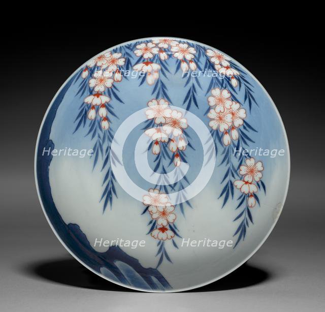 Dish with Weeping Cherry Tree, late 1800s. Creator: Unknown.