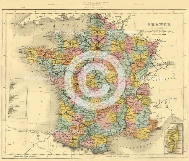 Map of France, c1872.  Creator: Unknown.