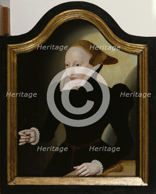 Portrait of a Young Woman with a Pink, 1560-1569. Creator: Bartholomaeus Bruyn the Younger.