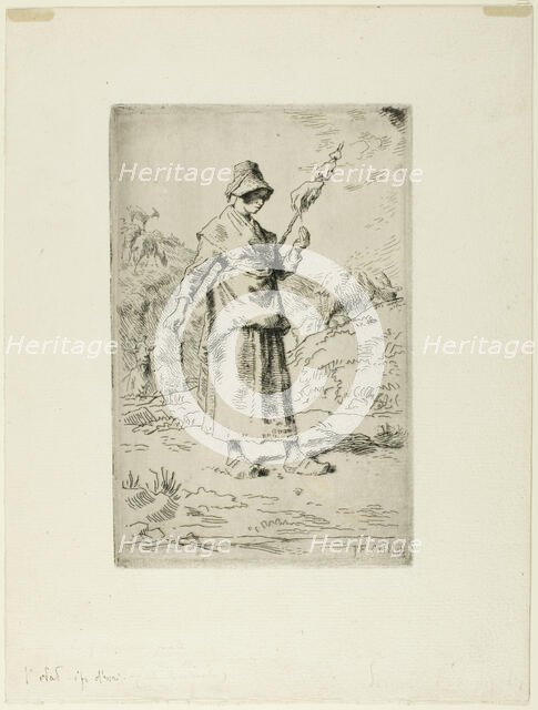 The Spinner, 1868–69. Creator: Jean Francois Millet.