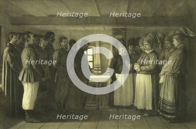 The Doukhobors praying, 1865. Artist: Vereshchagin, Vasili Vasilyevich (1842-1904)