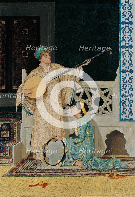Two Musician Girls, Second Half of the 19th cen.. Artist: Hamdi Bey, Osman (1842-1910)