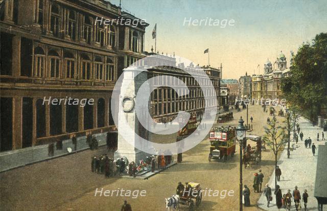 The Cenotaph, Whitehall, London, c1920. Creator: Unknown.