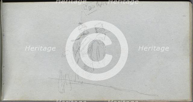 Sketchbook, page 38: Study of a Solider and Figure in Top Hat. Creator: Ernest Meissonier (French, 1815-1891).