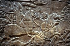 Ashurbanipal at the Battle of Til-Tuba, 650-620 BC. Artist: Assyrian Art  