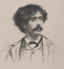 Portrait of the violinist and composer Pablo de Sarasate (1844-1908), 1885. Creator: Rajon, Paul-Adolphe (1842-1888).