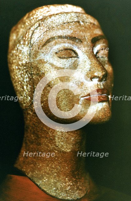 Bust of Nefertiti, queen and wife of the Ancient Egyptian Pharaoh Akhenaten (Amenhotep IV). Artist: Unknown
