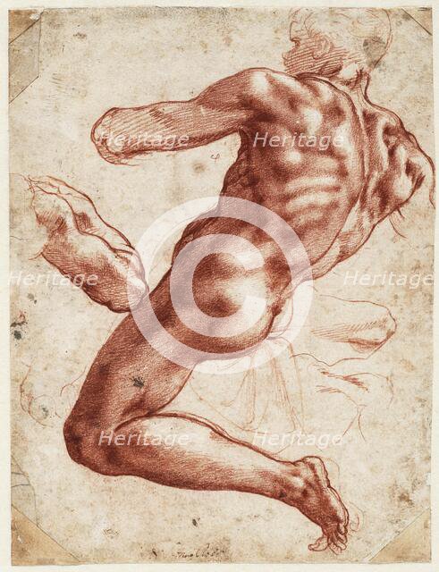 Seated male nude, 1511. Creator: Buonarroti, Michelangelo (1475-1564).