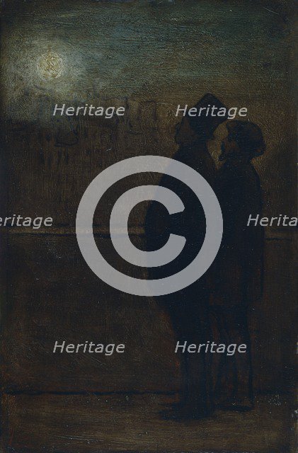 'The night walkers', 1828-1879. Artist: Honore Daumier.