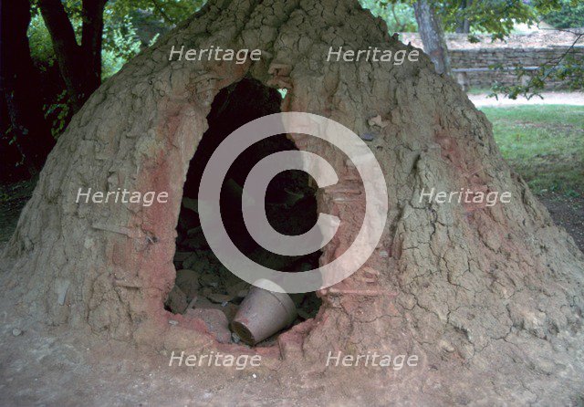 Reconstruction of a Gallo-Roman pottery kiln. Artist: Unknown