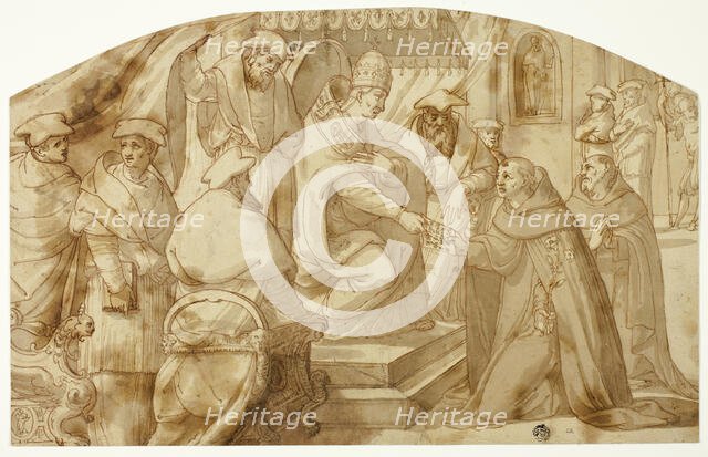 Pope Granting Saint Anthony of Padua a Bull of Indulgence, n.d. Creator: Unknown.