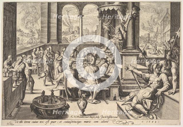 Allegory of the Government of a Childish King, 1588. Creator: Jacques de Gheyn II.