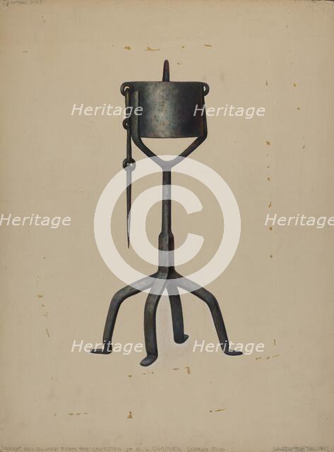 Oil Lamp, c. 1938. Creator: Walter Hochstrasser.