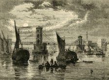 'Hungerford Suspension Bridge, 1850', (1881). Creator: Unknown.