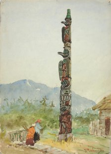 The Raven Totem Pole, ca. 1880-1914. Creator: Theodore J. Richardson.
