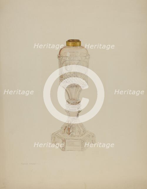 Glass Lamp, c. 1941. Creator: Frank M Keane.