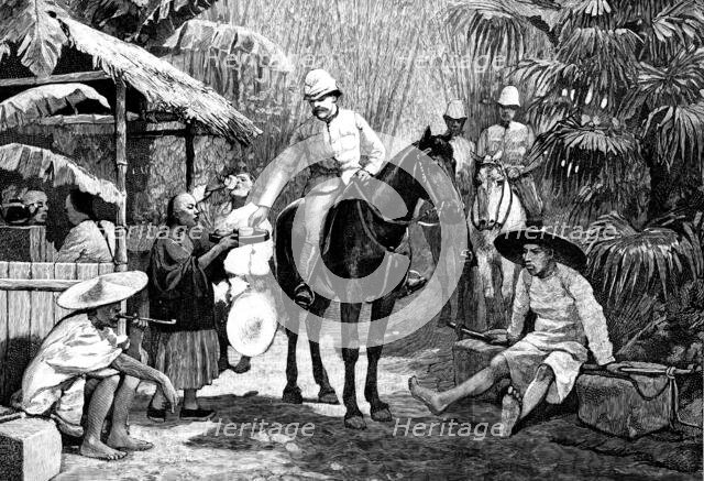 Sketches in Formosa: halt on the road, 1890. Creator: Unknown.