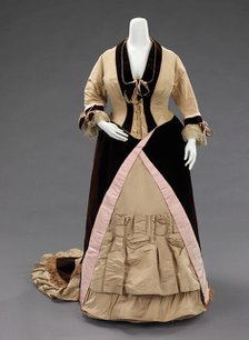 Evening dress, American, ca. 1873. Creator: M.E. Curran & M.E. Clancy.