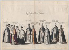 Plate 12: Members of the clergy marching in the funeral procession of Archduke Albert of A..., 1623. Creator: Cornelis Galle I.
