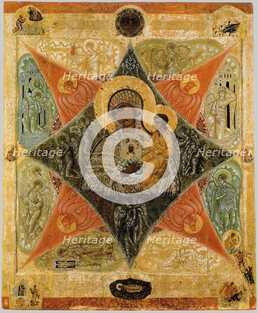 Mother of God of the Burning Bush, 16th century. Artist: Russian icon  