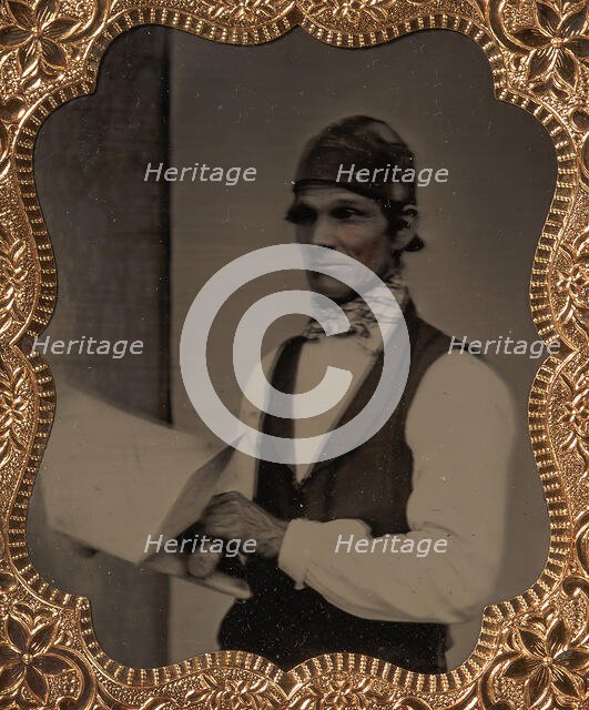 Plasterer with Hawk and Trowel, 1860s-70s. Creator: Unknown.