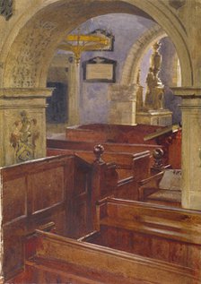 Interior view of All Saints Church, Chelsea, London, 1880. Artist: John Crowther