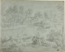 Italianate Landscape with Bathers, n.d. Creators: Richard Wilson, Gaspard Dughet, William Taverner.