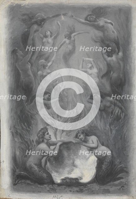 Illustration for Henrik Wergeland, The English pilot The English pilot, title page, probably 1894. Creator: Wilhelm Peters.