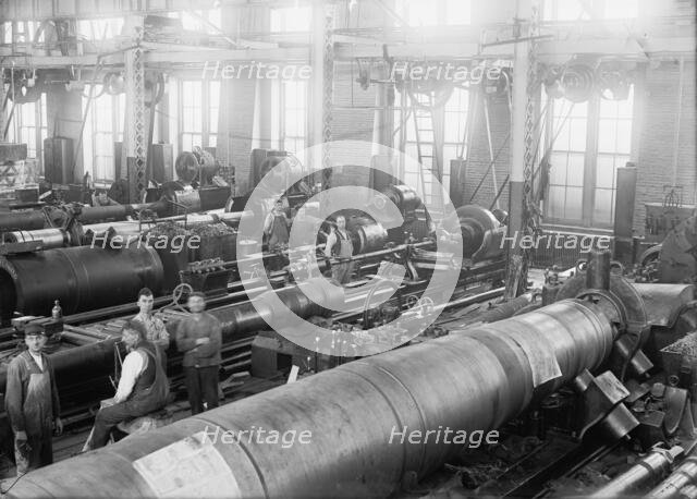 Navy Yard, U.S., Washington - Big Gun Section of Shops, 1917. Creator: Harris & Ewing.
