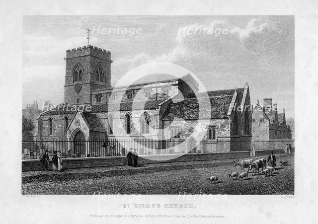 St Giles's Church, Oxford, 1834.Artist: John Le Keux