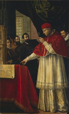 Michelangelo shows Pope Leo X and Cardinal Giulio de' Medici (later Pope Clement VII)..., 1618-1619. Creator: Jacopo da Empoli (Chimenti) (1551-1640).