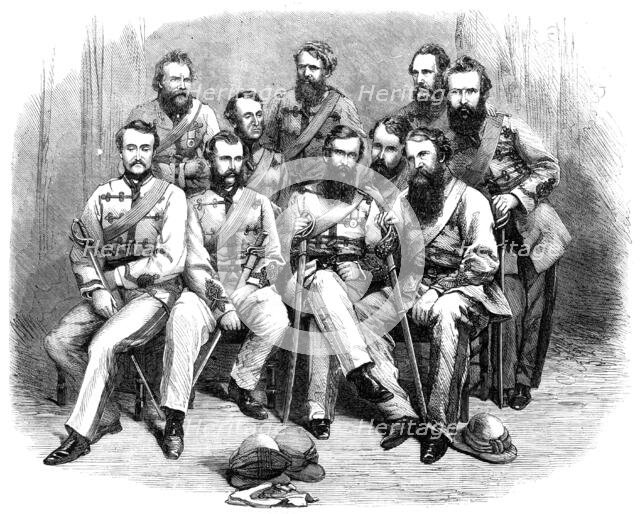 Officers of the 1st Punjaub Volunteer Rifle Corps, 1861. Creator: Unknown.