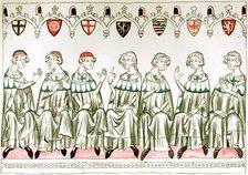 Seven Prince Electors voting for Henry VII, Holy Roman Emperor, 1341.