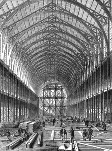 Progress of the International Exhibition building: portion of the Nave, 1861. Creator: Unknown.