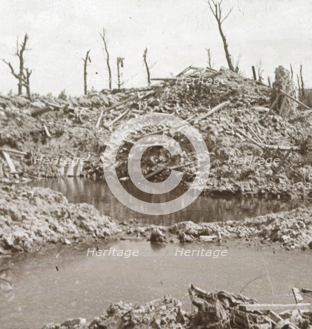 Banks of the River Yser, Diksmuide, Belgium, c1914-c1918. Artist: Unknown.