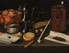 Toebackje - Still Life with Pipe and Tobacco, 1622. Creator: Claesz, Pieter (c. 1597-1660).