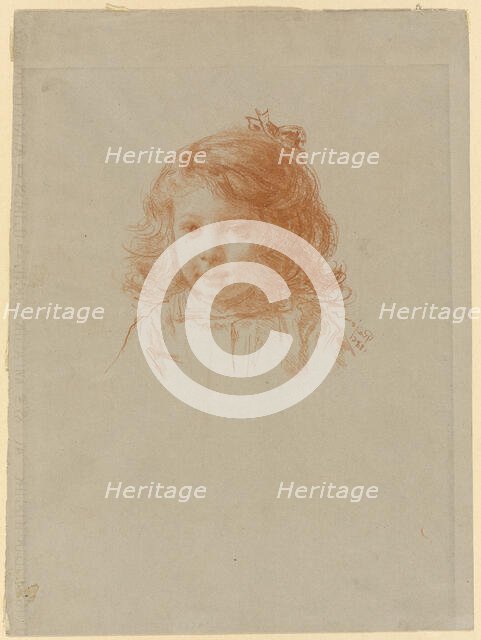 Bust of a Young Girl (recto); Profile of a Young Girl (verso), 1886 (recto); c. 1886 (verso). Creator: Paul Adolphe Rajon.