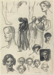 Sheet of Sketches, late 19th-early 20th century. Creator: Theophile Alexandre Steinlen.