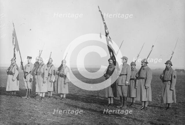 Lufberry at Guynemer Memorial, 1917 or 1918. Creator: Bain News Service.