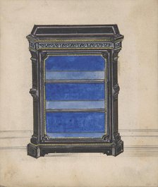 Design for a Black Cabinet with a Blue Interior, 19th century. Creator: Anon.