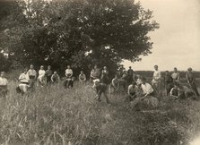 Jewish Pedagogical College and Agricultural School - At field work/Barley is..., Minsk, 1922-1923. Creator: Unknown.